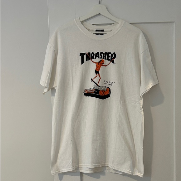 thrasher white skateboard graphic Tee - Picture 1 of 7